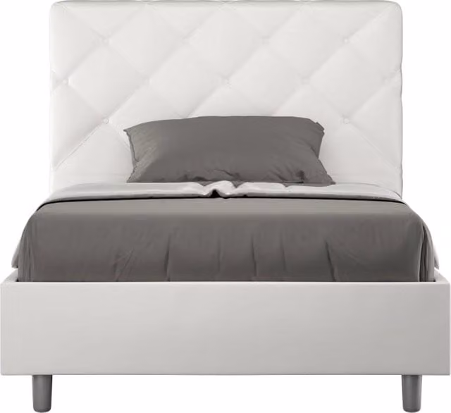 Letto Matrimoniale Moderno Giordanoshop in Faux Leather Bianco L: 230 cm, P: 215 cm, H: 122 cm