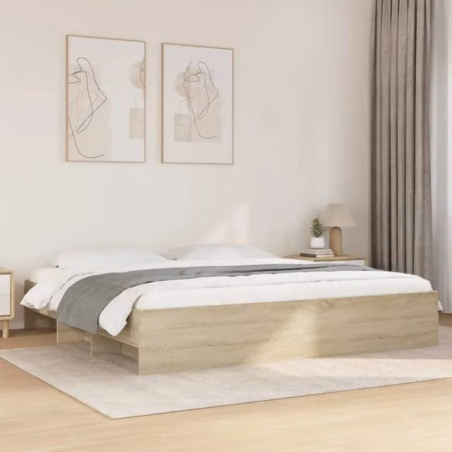 Giroletto senza materasso vidaXL in legno Rovere Sonoma L/P: 200 x 200 cm