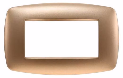 Ettroit placca compatibile Bticino Livinglight 4 moduli plastica slim colore oro - LN87411