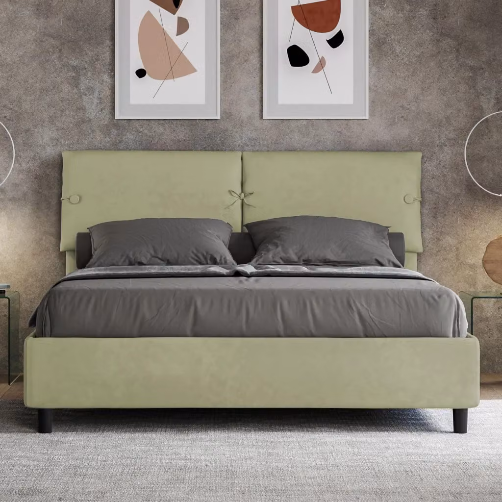 Letto Matrimoniale Sleeper GIORDANOSHOP con Contenitore e Rete, Colore Verde, L: 170 cm, P: 200 cm, H: 110 cm – 2