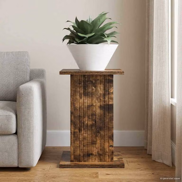 vidaXL Supporto per piante moderno in legno MDF colore marrone L 30,5 cm x P 30 cm x H 43 cm