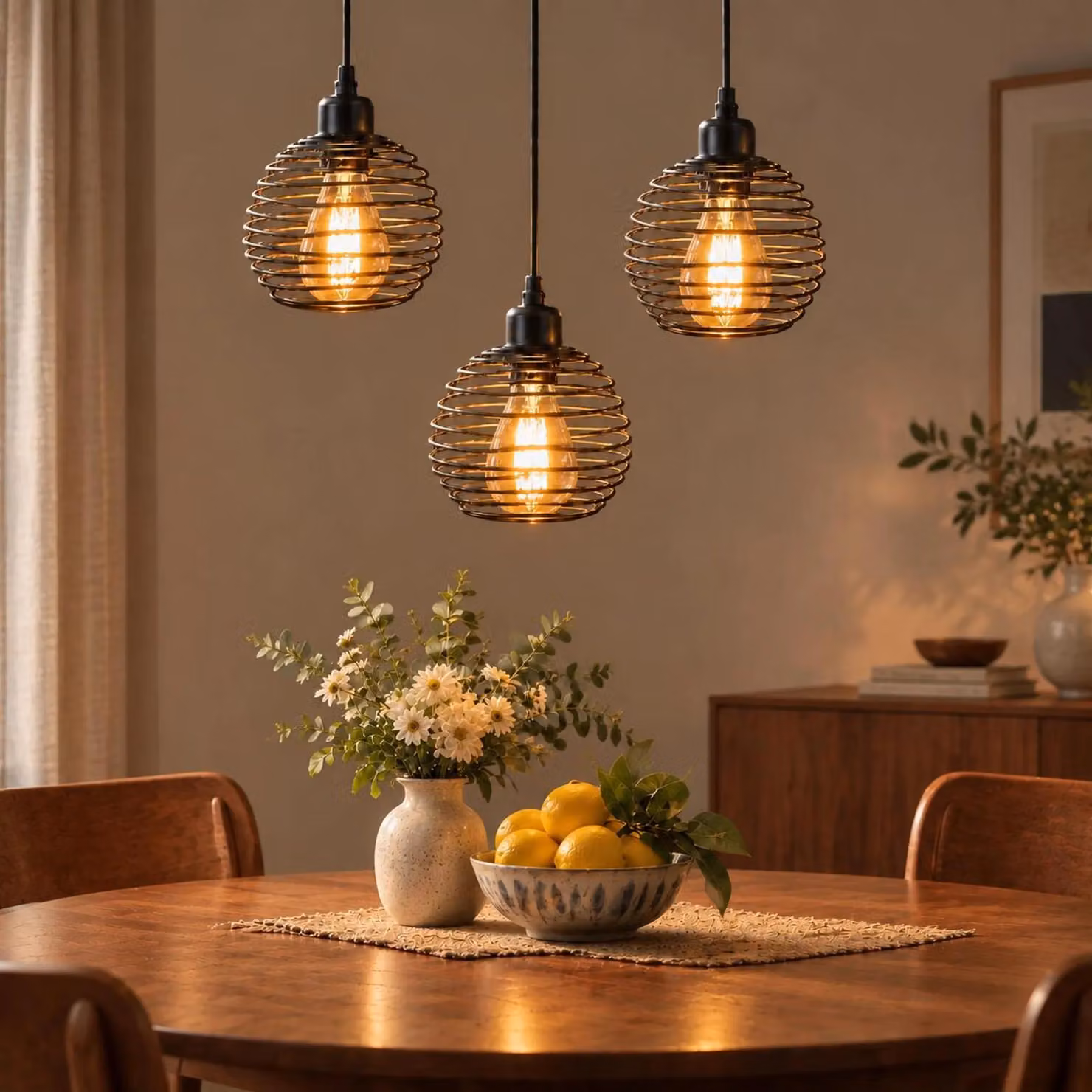 ZMH Lampada a sospensione, colore nero, stile vintage, attacco E27, metallo, lunghezza del cavo 120 cm, altezza regolabile, design industriale minimalista