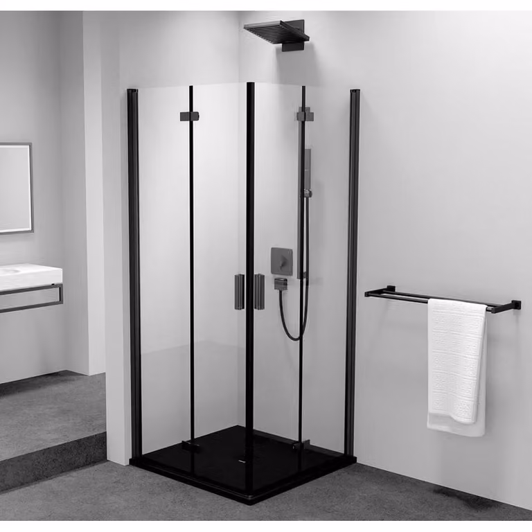 ZOOM BLACK Cabina doccia angolare 700x700 mm, ingresso ad angolo