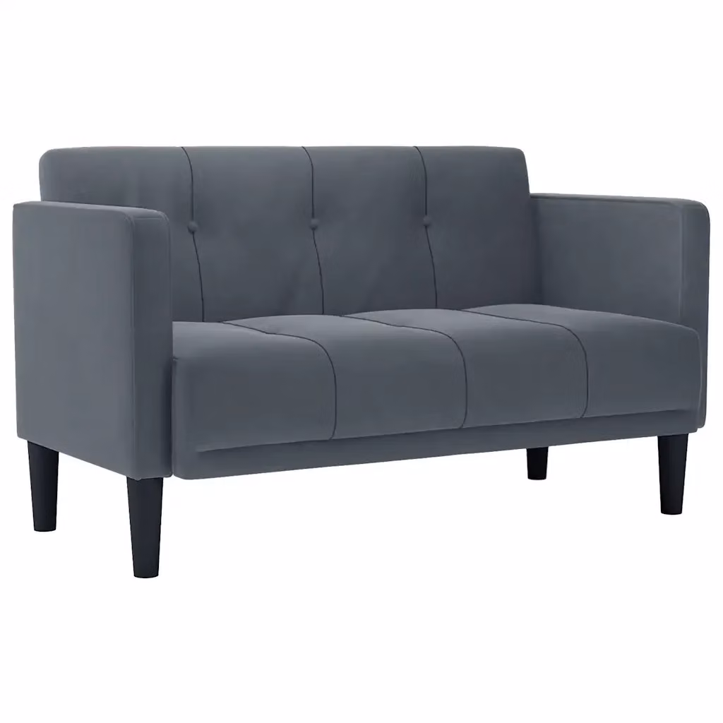 Divanetto moderno vidaXL in velluto grigio, L: 111 cm, P: 67 cm, H: 74,5 cm – 2
