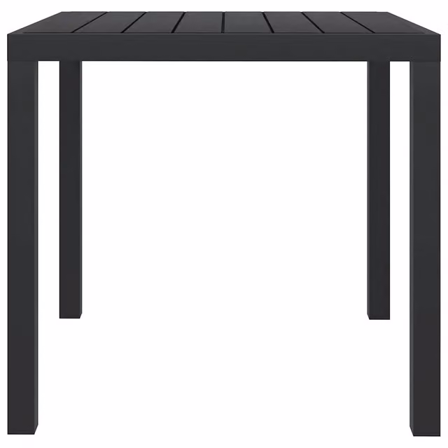 Tavolo da giardino moderno vidaXL nero in alluminio e materiale composito L/P/H: 80 x 80 x 74 cm