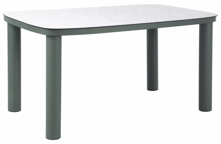 Tavolo da giardino in alluminio per 6 persone 150x90 cm Verde - Oviala Nocera
