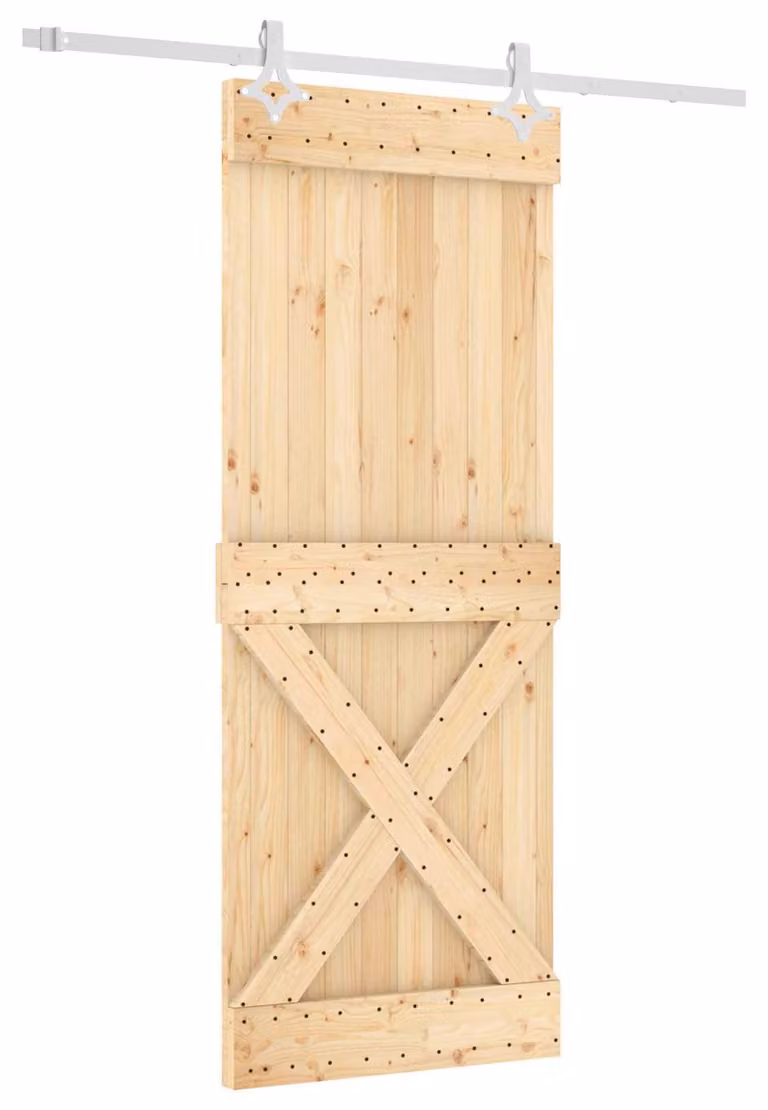 Porta scorrevole Naturale e Bianco 80 x 210 cm