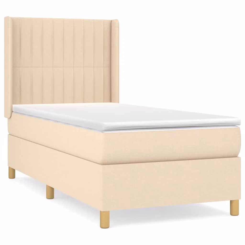 Giroletto a Molle con Materasso Crema 80x200 cm inTessuto