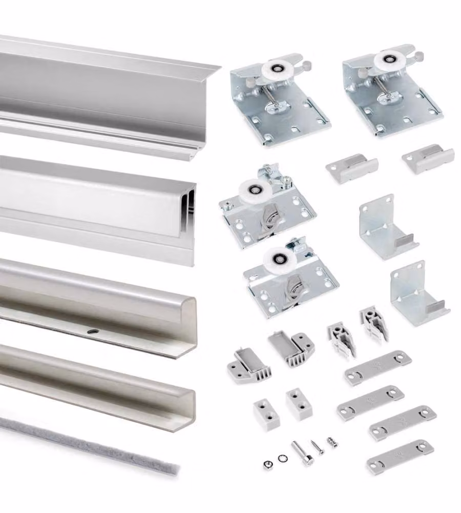 Emuca Sistema Scorrevole Armadio - Grigio Metallizzato - 240 cm