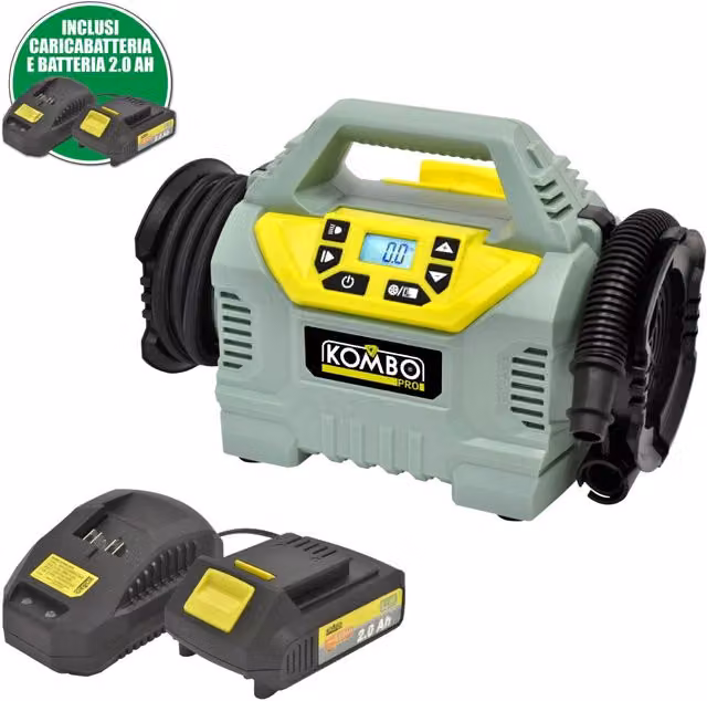 Compressore Cordless 4IN1 KOMBO PRO Batteria 2.0Ah