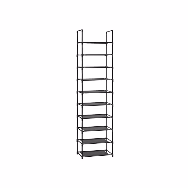 Scarpiera a 10 Scaffale Portascarpe Ripiani Nero | SONGMICS, Nero / 28 x 45 x 173 cm