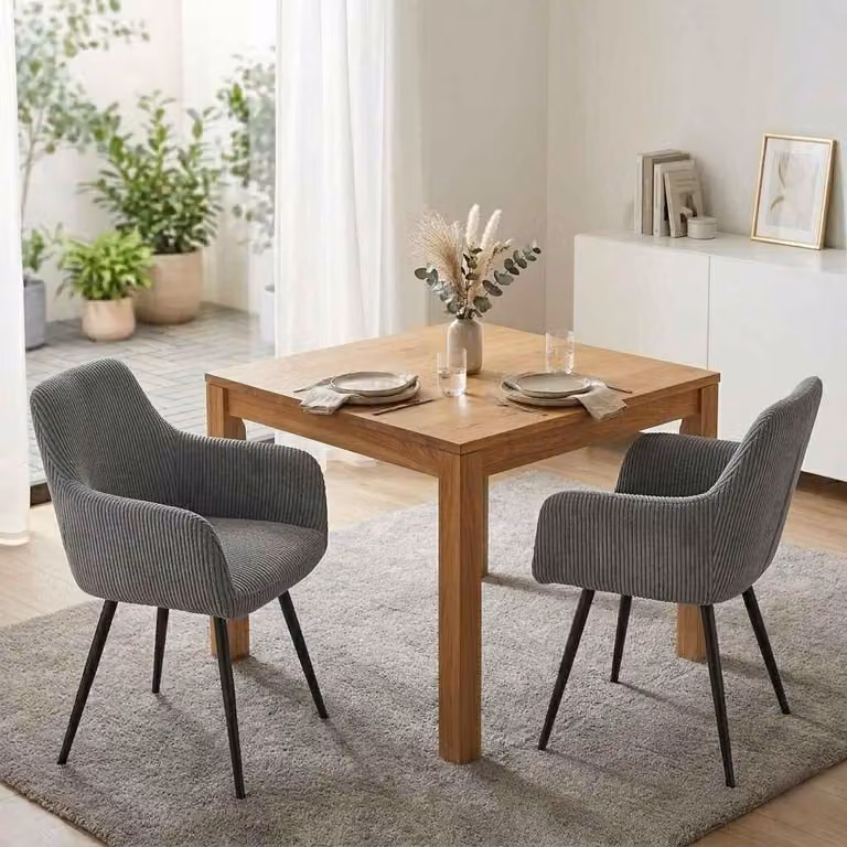 AIORBER Sedia da pranzo Sedia imbottita con braccioli Sedia da cucina in velluto a coste Sedia da salotto Sedia a scocca Comoda poltrona imbottita Resistente Grigio scuro