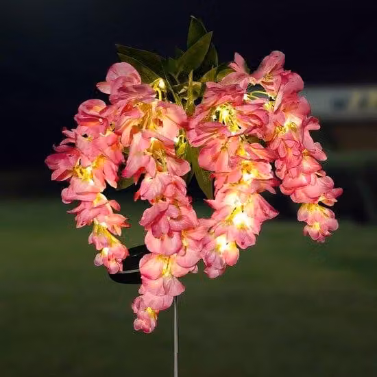 Illuminazione da giardino a energia solare, IP65, impermeabile, blu e rosa, confezione da 1