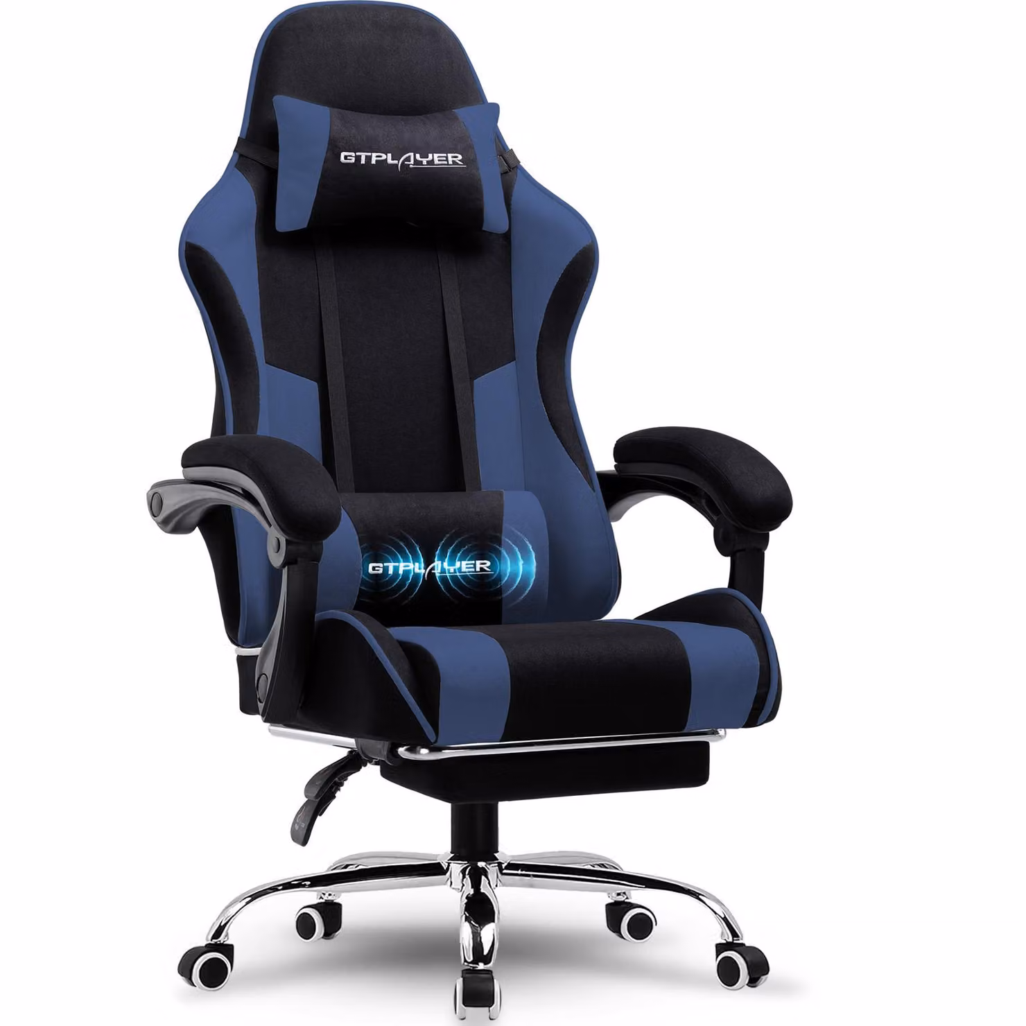 Sedia da gaming GTPLAYER, sedia da ufficio, sedia ergonomica per computer, sedia da gaming con supporto lombare massaggiante, poggiapiedi e poggiatesta