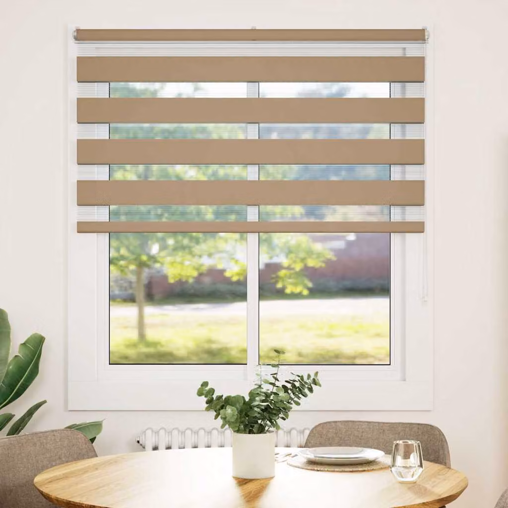 vidaXL Tenda a Rullo Zebra Larghezza Tessuto 130,9 cm Poliestere