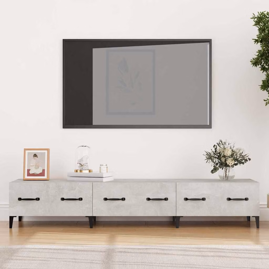 vidaXL Mobile Porta TV Moderno Grigio Cemento L: 150 cm, P: 34,5 cm, H: 30 cm