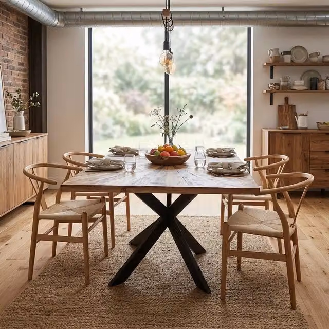 Tavolo da pranzo in legno di acacia 180x90 cm - RILEY