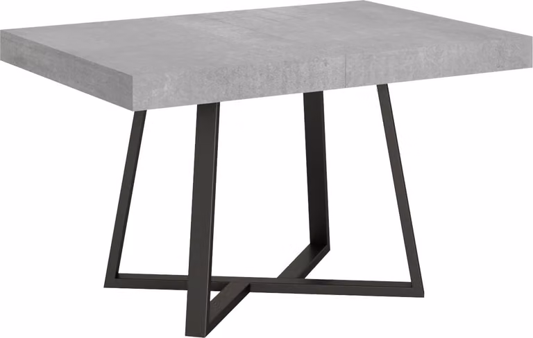 ITYHOME - Tavolo allungabile 130/390x90 cm Zeplir cemento gambe antracite