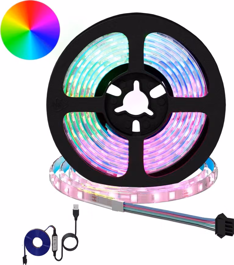 Strisce LED, 12 pezzi, nere e trasparenti