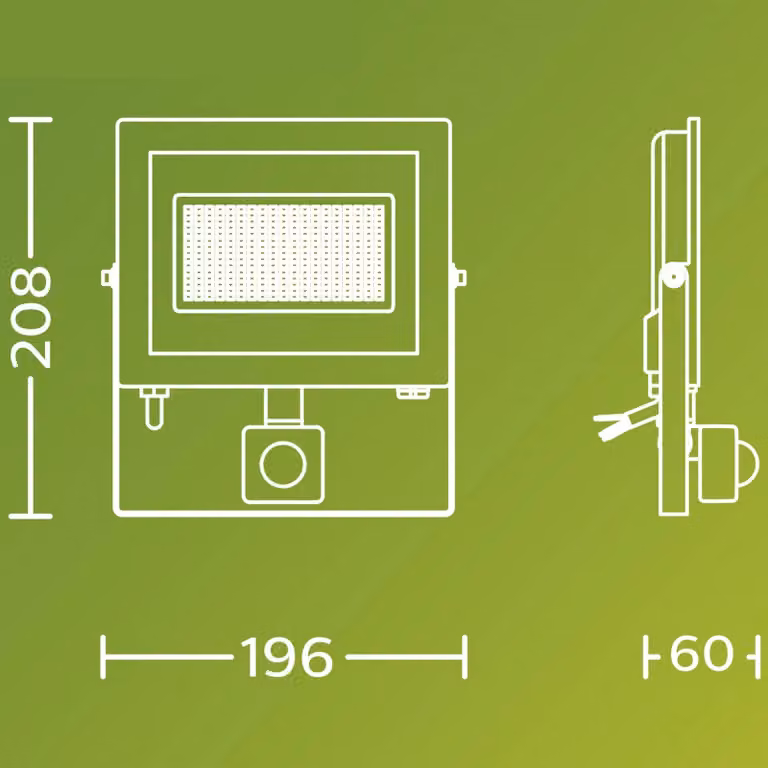 Philips Faretto da esterno a LED Lois UE Sensor, 24 W, 3.000 K IP65 flood, Nero, Alluminio, Lampada LED da esterni