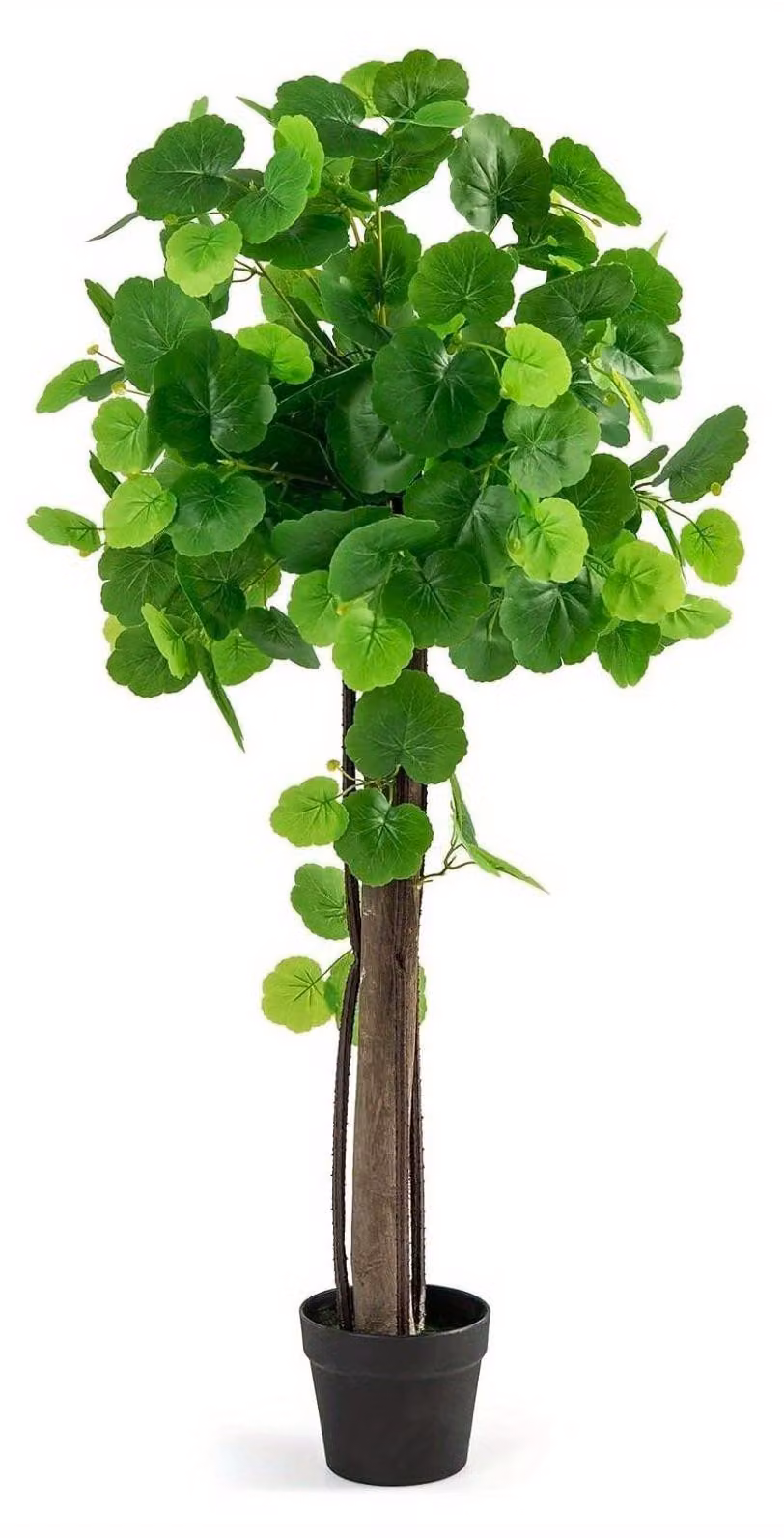 Albero di mele artificiale, alto 110 cm, in vaso, con foglie realistiche e fusto in legno naturale, ideale per chi desidera un tocco di verde senza manutenzione