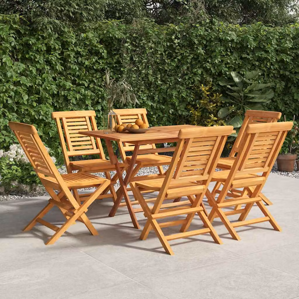 Set di 6 sedie pieghevoli vidaXL in legno di teak marrone per giardino L/P/H: 47 x 45 x 90 cm