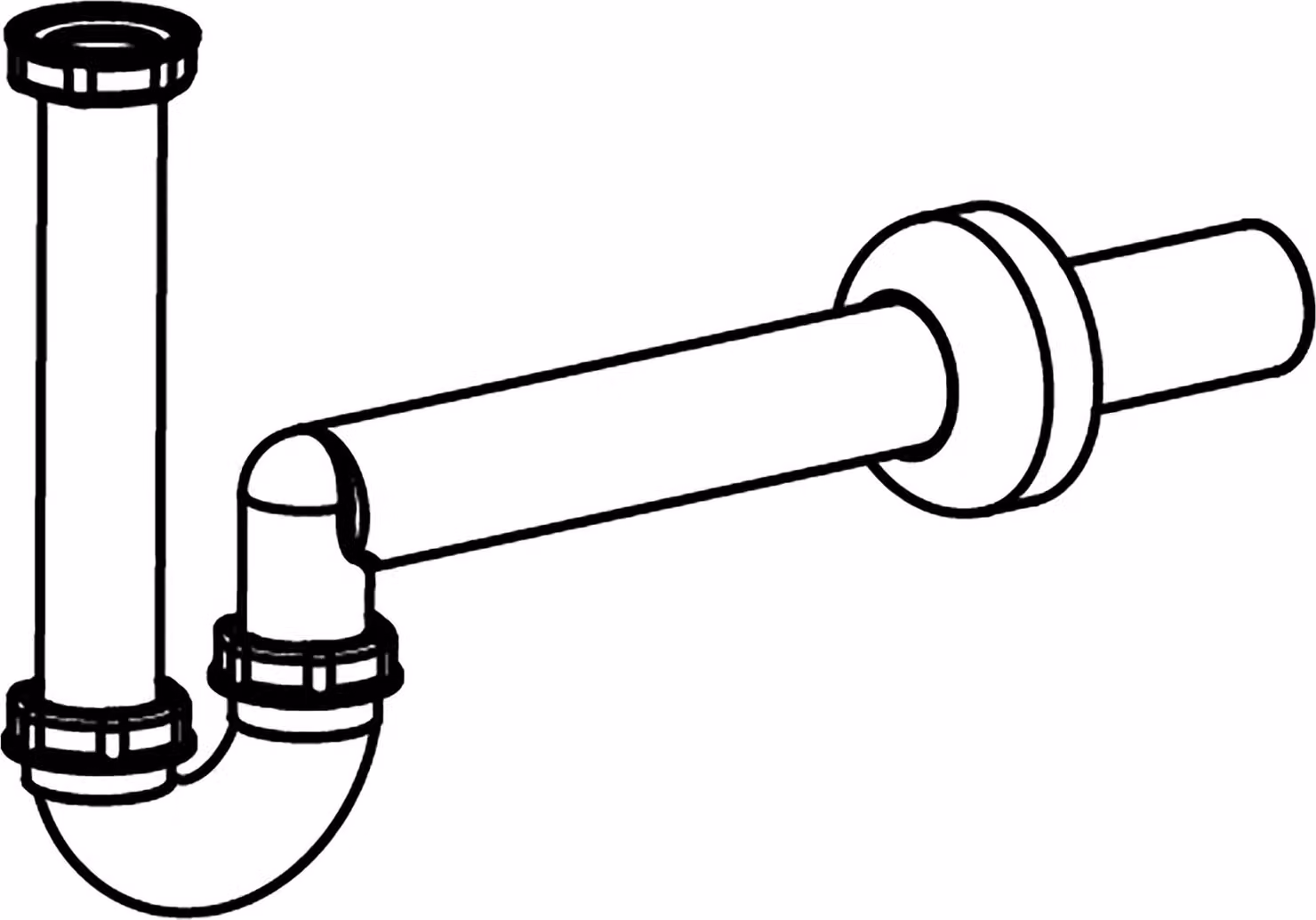 LAUFEN Siphon, DN40, en plastique, pour bidet mural, blanc, H8939480000001, H8939480000001
