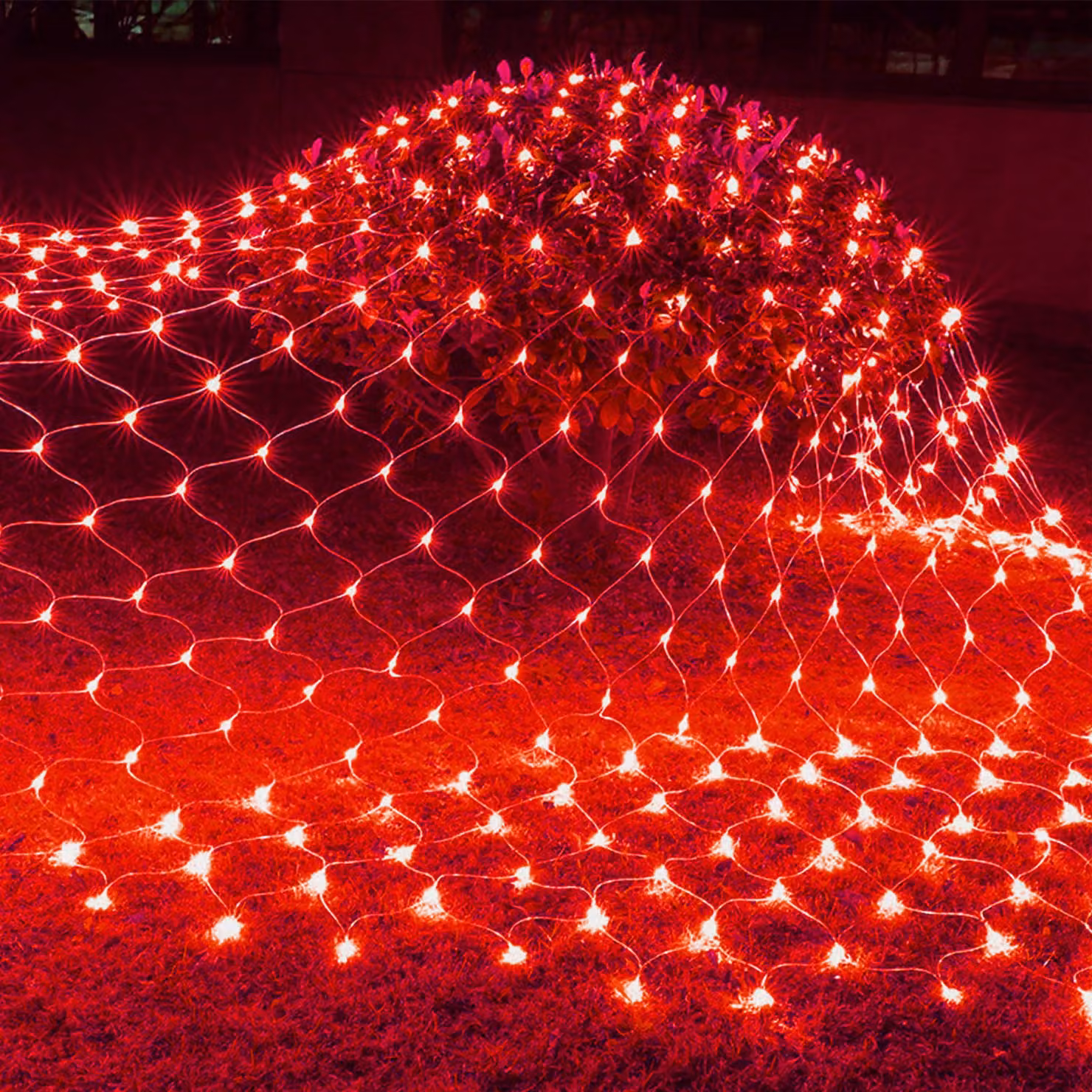3X2M 200LED Tenda Luci Fata 8 Modalità di Luce Impermeabile Luci di Natale Luci Fata Giardino Partito, Rosso