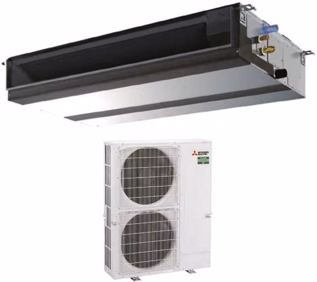Climatizzatore Condizionatore Canalizzato Mitsubishi Electric Power Inverter 42000 Btu PEAD-M125JA + PUZ-ZM125VKA Monofase R-32 Bianco con Wi-Fi Opzionale