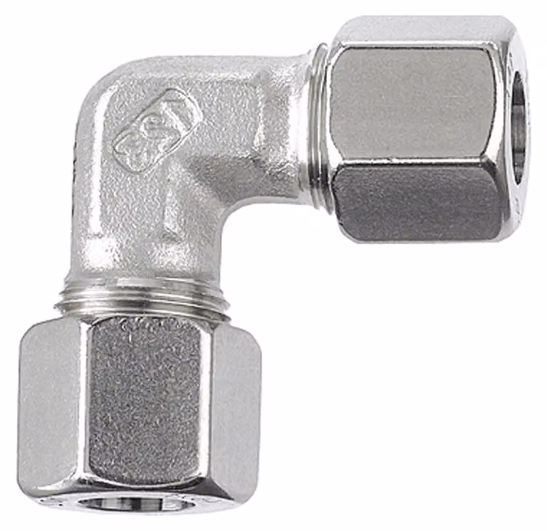 Raccordo a gomito Riegler, Ø esterno tubo 8 mm, acciaio inox 1.4571, 100 bar