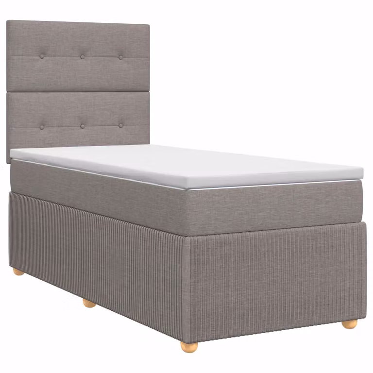 Letto box spring con materasso vidaXL in tessuto Tortora L 90 x P 190 cm