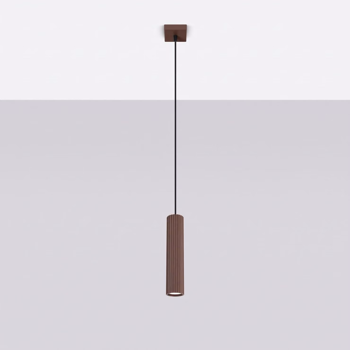 Lampada a sospensione KARBON 1 marrone 1xGU10 10W alluminio 118x8x8 cm Sollux Lighting