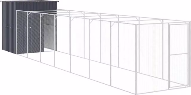 Cuccia per cani con recinto in metallo antracite resistente alle intemperie L: 863 cm, P: 165 cm, H: 181 cm