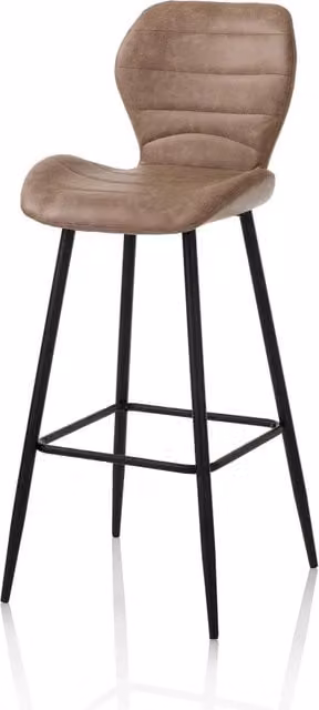 Set di 2 sgabelli YASU AQA DESIGN in ecopelle beige con struttura in metallo e plastica per adulti