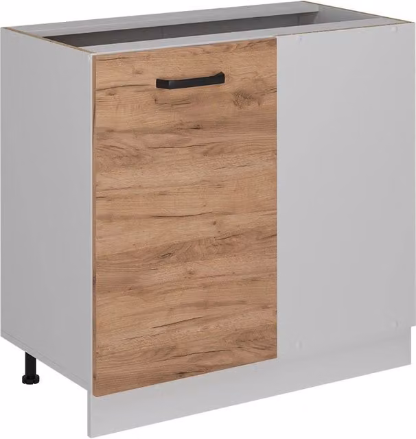 Mobile ad angolo per cucina Vicco R-Line Rovere e Bianco L: 86 cm