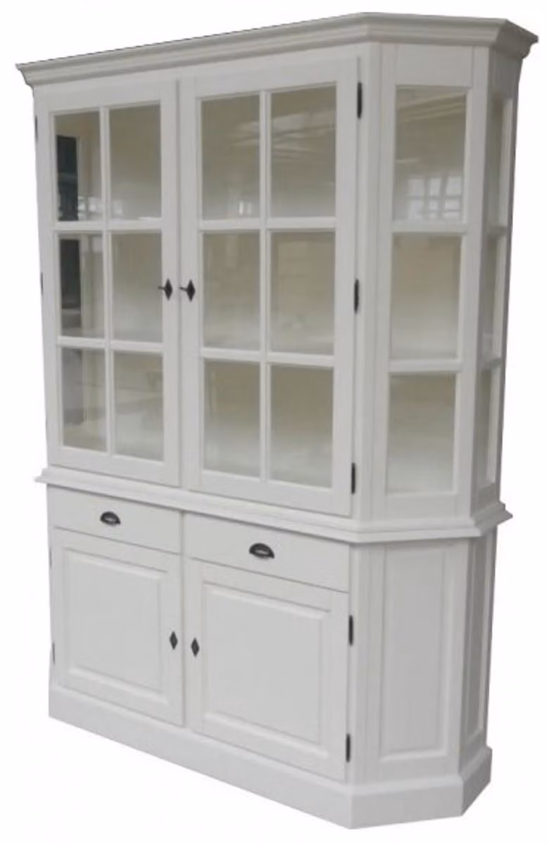 Mobiletto buffet in stile rustico "Casa Padrino", effetto shabby chic, con 2 ante e 2 cassetti, colore bianco, dimensioni 160 x 50 x 220 cm