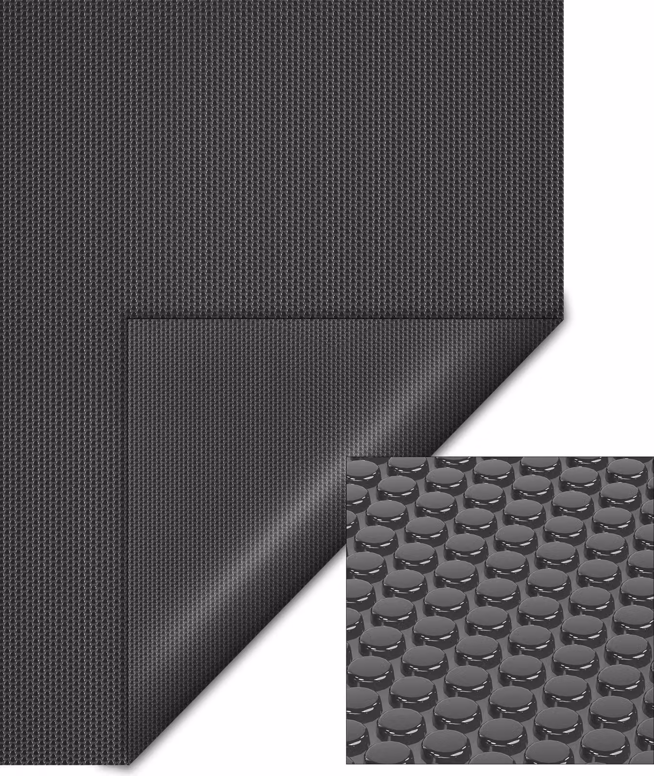 Wiltec liner solare per piscina 5 x 8 m, nero, riscaldamento della piscina in pellicola PE spessa 140 µ, copertura per piscina telone solare rettangolare