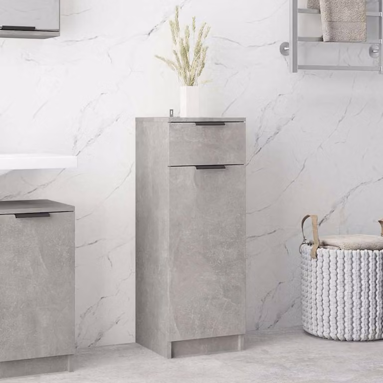 Armadio da bagno moderno vidaXL in legno e MDF grigio opaco, sospeso, L/P/H: 32 x 34 x 90 cm