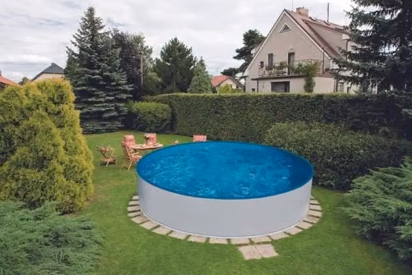 Azuro 4,6 x 1,2 m, parete BIANCA 0,4 mm, rivestimento LAGOON 0,4 mm, senza filtro, ritagli - Skimmer + Ingresso