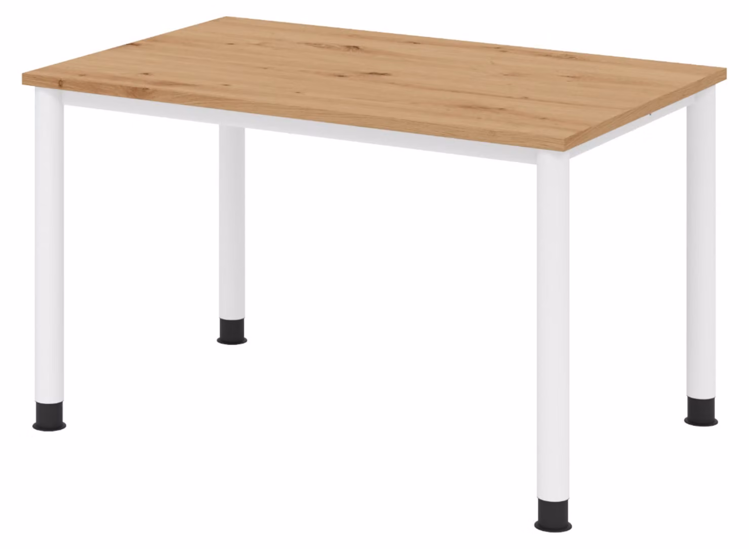 Scrivania bümö Serie H - Finitura: rovere nodato, Dimensioni: 120 x 80 cm, Struttura: bianco