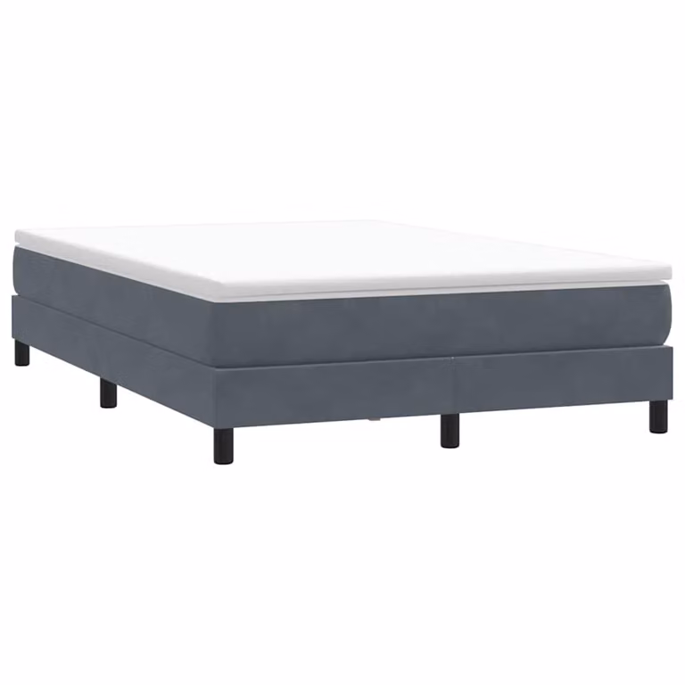 vidaXL Giroletto a Molle in Velluto Grigio Scuro L: 143 cm, P: 213 cm