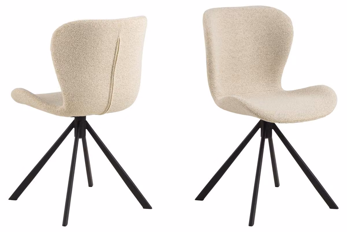 Sedia da pranzo girevole BatildaA1 beige.