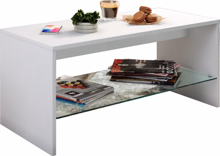 Tavolino in legno | Sofatic con spazio di archiviazione sufficiente | Dimensioni ca. H. 40 x W. 90 x D. 40 cm | Tavolo da soggiorno – Wisal