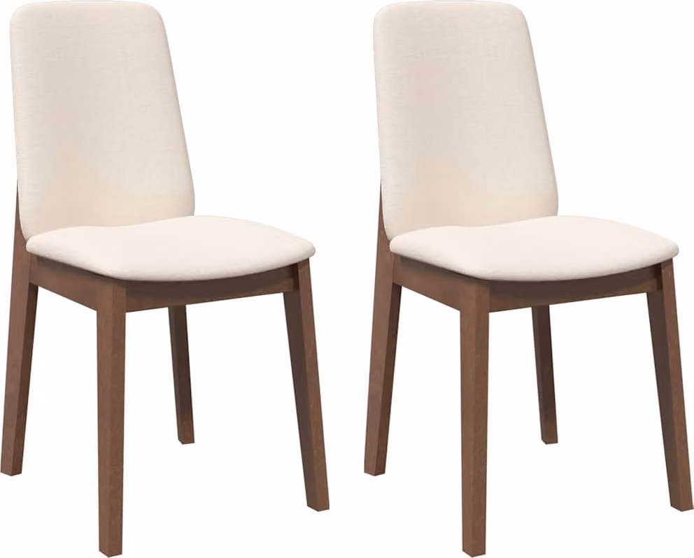 Sedie da Pranzo con Cuscini 2pz Marrone Legno Massello di Hevea