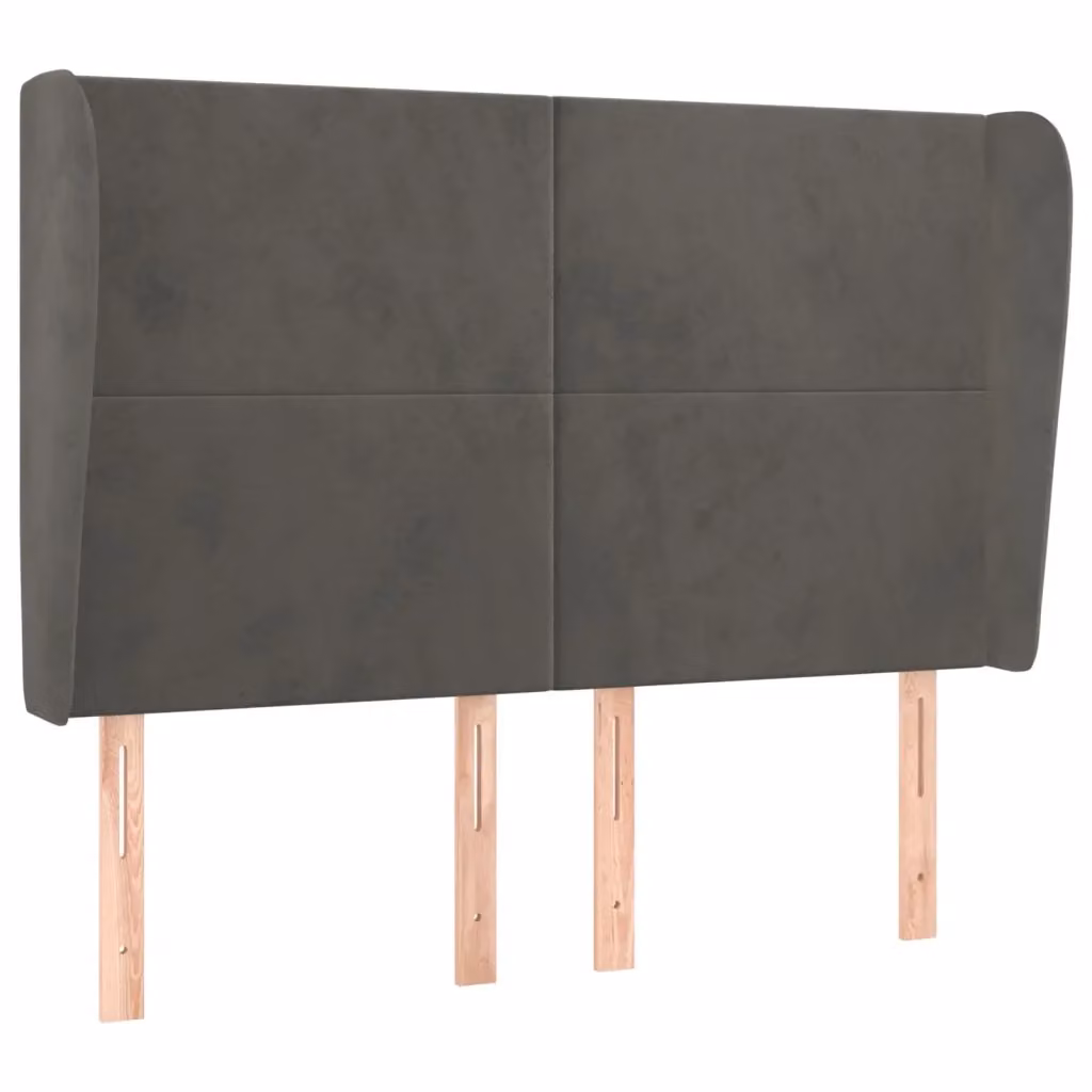 Testiera con Orecchie Design Mania in Velluto Grigio L: 147 cm, P: 23 cm, H: 118/128 cm – 2