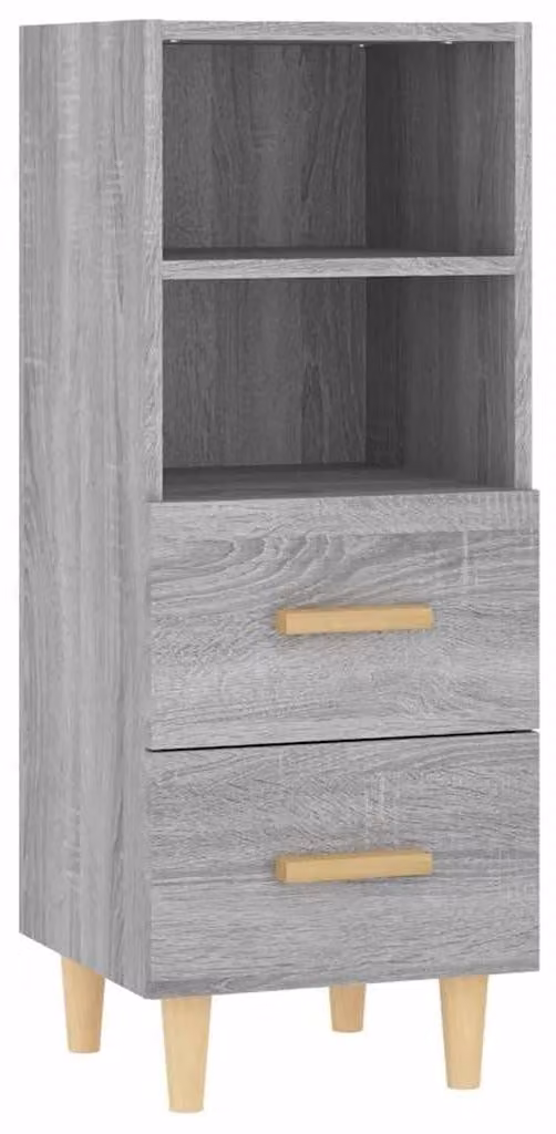 Mobile bar in legno grigio con 2 cassetti
