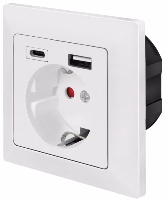 LogiLinkPA0262 Presa da incasso LogiLink, 1x CEE 7/3, 1x USB-A, 1x USB-C