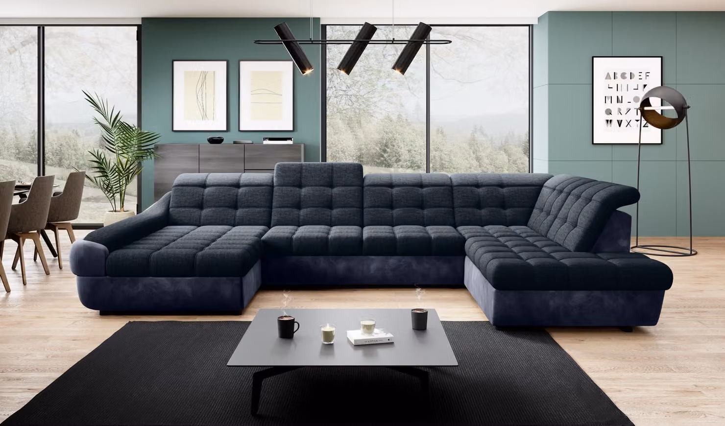 Divano, divano letto, set di divani, angolo salotto, design, divano angolare, divani a forma di "U"