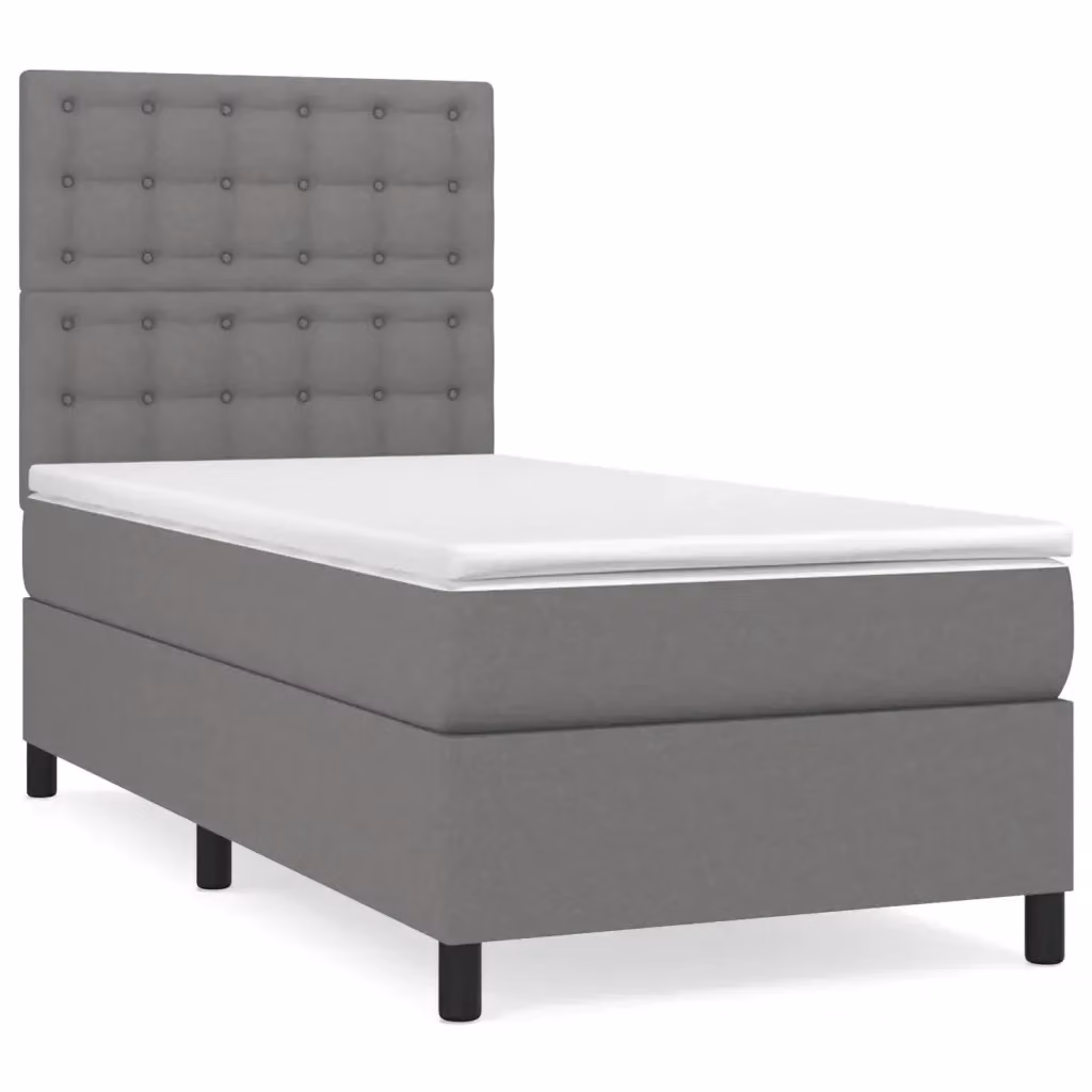Letto Ibrido con Giroletto a Molle e Materasso vidaXL, Grigio e Bianco, L/P/H: 90 x 200 cm – 2