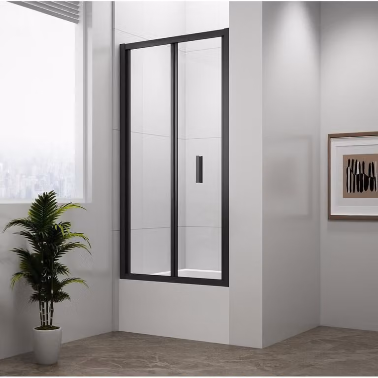 DEEP BLACK Porta doccia a soffietto 1000x1650mm, vetro trasparente